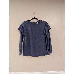 ✨ 5 For $50 Women's Matilda Jane Blue Ruffle Sleeve Sweatshirt S